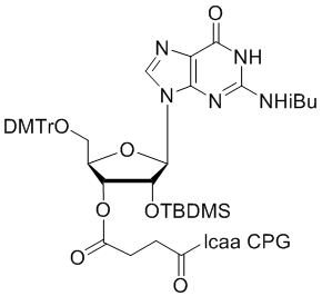 2'-tBDSilyl Guanosine (n-ibu) 3'-lcaa CPG 2000Å