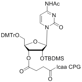 2'-tBDSilyl Cytidine (n-acetyl) 3'-lcaa CPG 2000Å