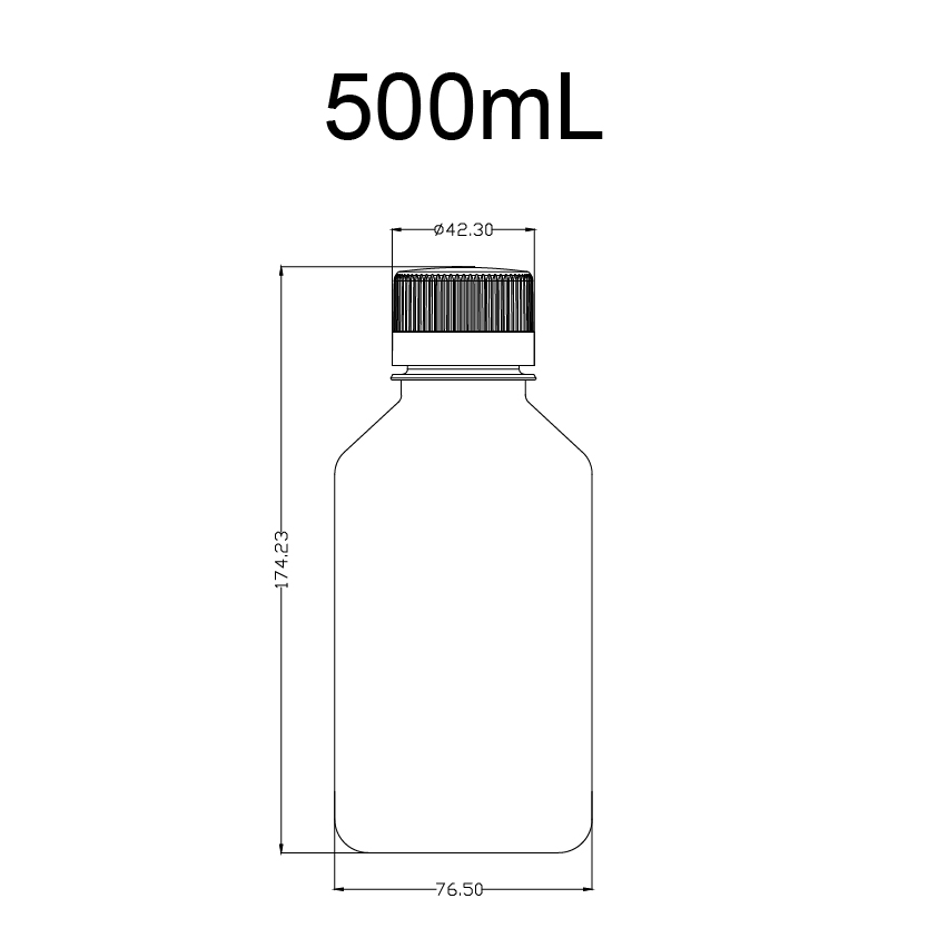 PETG方形瓶,500ml